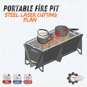 Planos de fogatas portátiles: perfectos para campistas y entusiastas de las actividades al aire libre, fácil ensamblaje de acero cortado con láser para asar a la parrilla