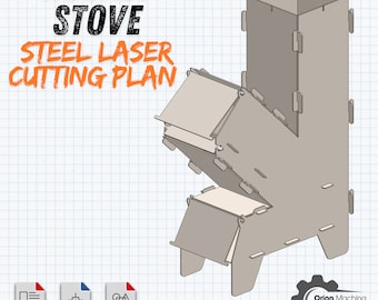 Portable Rocket Stove Plans: Laser-Cut Steel Assembly (PDF)