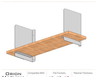 Steel Wall Shelf Bracket DXF Plan | 2mm Laser Cut DIY Organizer Type-1