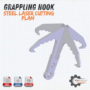 Tactical Grappling Hook Steel Laser Cut Plans V3 (DXF/PDF)