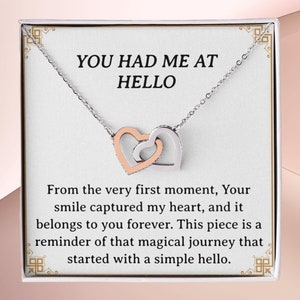 Collar romántico, colgante de amor, regalo romántico, joyería de corazón, cadena de conexión, símbolo de recuerdo, vínculo apreciado, desde el primer momento.