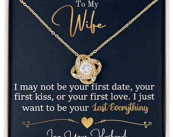 Love Knot Necklace for Wife, Anniversary Gift with Message Card