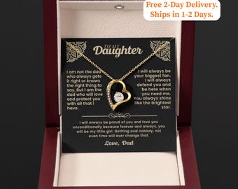 To My Daughter Heart Necklace - A Father's Love She Can Wear Forever