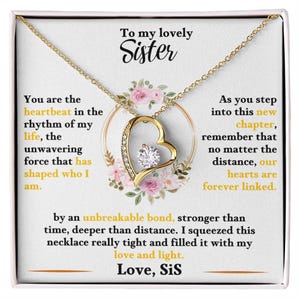 Schwester Halskette Geschenk für Schwester Geburtstagsgeschenk für SchwesterSchmuckgeschenk für Schwester Geschenkkarte, Silberkette - Geburtstagsfeier große Schwester