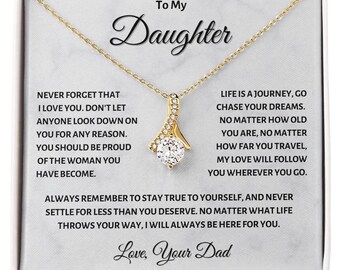 Daughter Necklace from Dad: Cubic Zirconia Heart Pendant