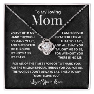 Collar de hijo a mamá, regalo significativo para mamá, joyería "Te amo mamá", collar para mi amada mamá, regalo colgante de hijo con tarjeta de mensaje
