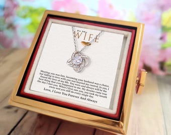 Love Knot Necklace Gift Set: Rose Box, 14k White Gold, Cubic Zirconia