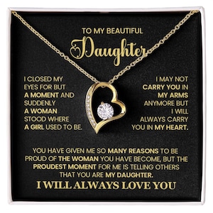 To My Beautiful Daughter - oprechte ketting met emotioneel bericht, perfect cadeau voor verjaardagen, afstuderen of speciale momenten, cadeaus