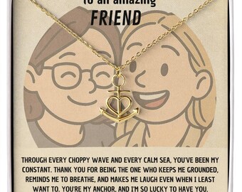 Anchor Pendant Necklace: 14k White Gold Friendship Jewelry