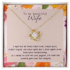 Collier pour femme avec carte de vœux, cadeau d'un mari pour femme, cadeau d'anniversaire pour femme, cadeau sentimental pour femme, cadeau d'anniversaire pour femme