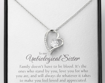 Heart Pendant Necklace: Cubic Zirconia, Sister Gift
