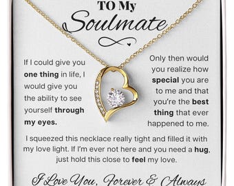 Soulmate Necklace: Gold-Plated Heart Pendant, Cubic Zirconia
