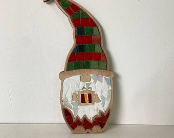 Kit de mosaico de gnomo navideño: artesanía artesanal
