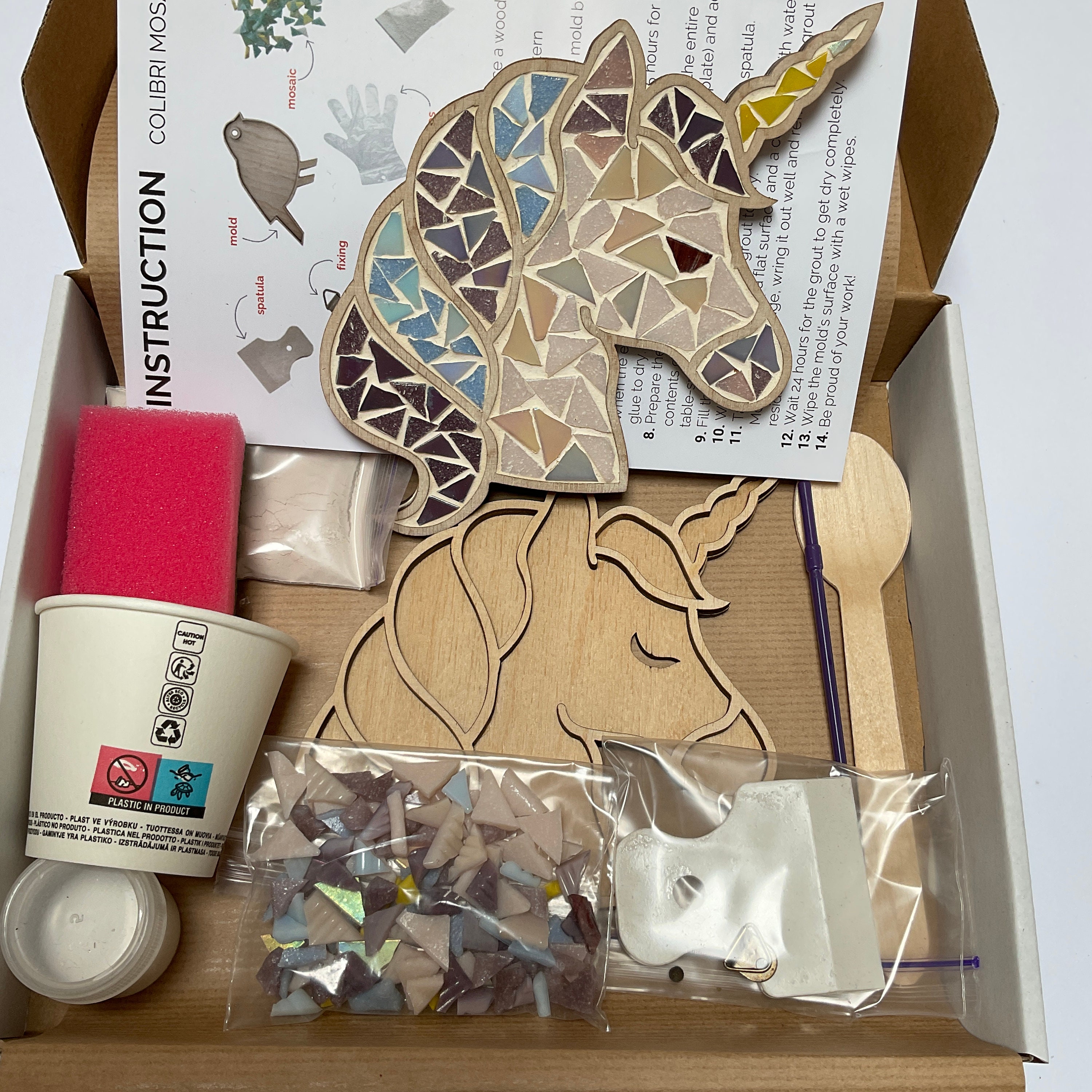 Unicorn Mosaic DIY Mosaic Kit Gift for Daughter Decor Unicorn Etsy