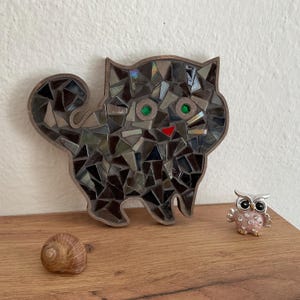 DIY craft Mosaic Kit – Cute red Cat | Gift Craft Set for Kids & Adults | Glass Tile Art | Relaxing Art Therapy Gift decoration garden party