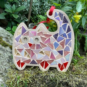Pink cat DIY craft mosaic kit for children and adults Cat lovers Funny kitten for gift