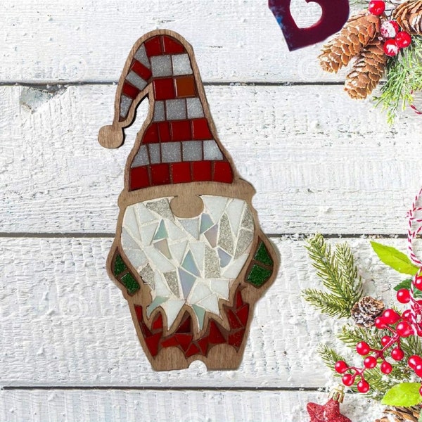 Red white Christmas gnome mosaic DIY KIT Angel ART Kit teen kids Crafts gift Christmas HandMade