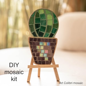 Bastelset Grüner Sukkulenten Mosaik Kaktus im Topf DIY Mosaik-Kit Kreative Geschenke Handwerk Handgefertigtes Mosaik Geschenk Kunst Dekor Wand