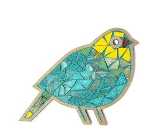 DIY Mosaic Bird Kit: Funky Green Craft, Creative Gift