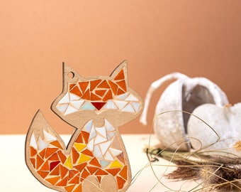 Red fox DIY mosaic kit Craft mosaic kit Make a mosaic fox Hand made decor