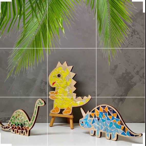 Mosaic Dino Handmade DIY Kit Crafr Gift Gift for Kids 