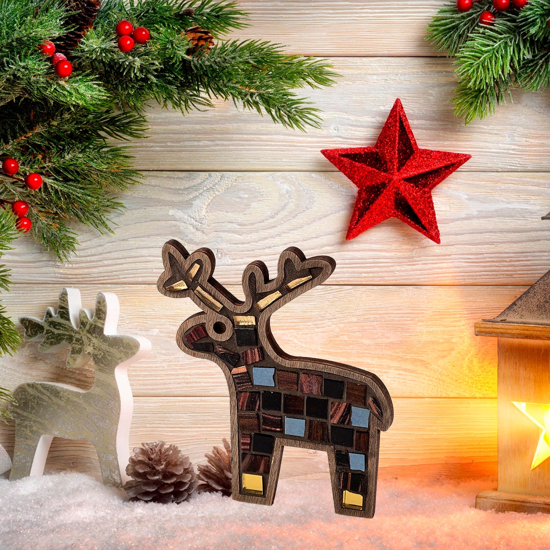 40 Adorable Reindeer Crafts for Kids They'll Love 36 Christmas Reindeer mosaic DIY kit Gift craft for kids and teens…