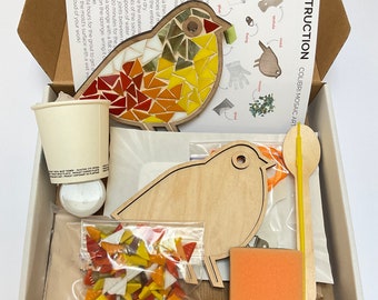 Yellow Bird Mosaic Kit: DIY Craft Kit for Adults