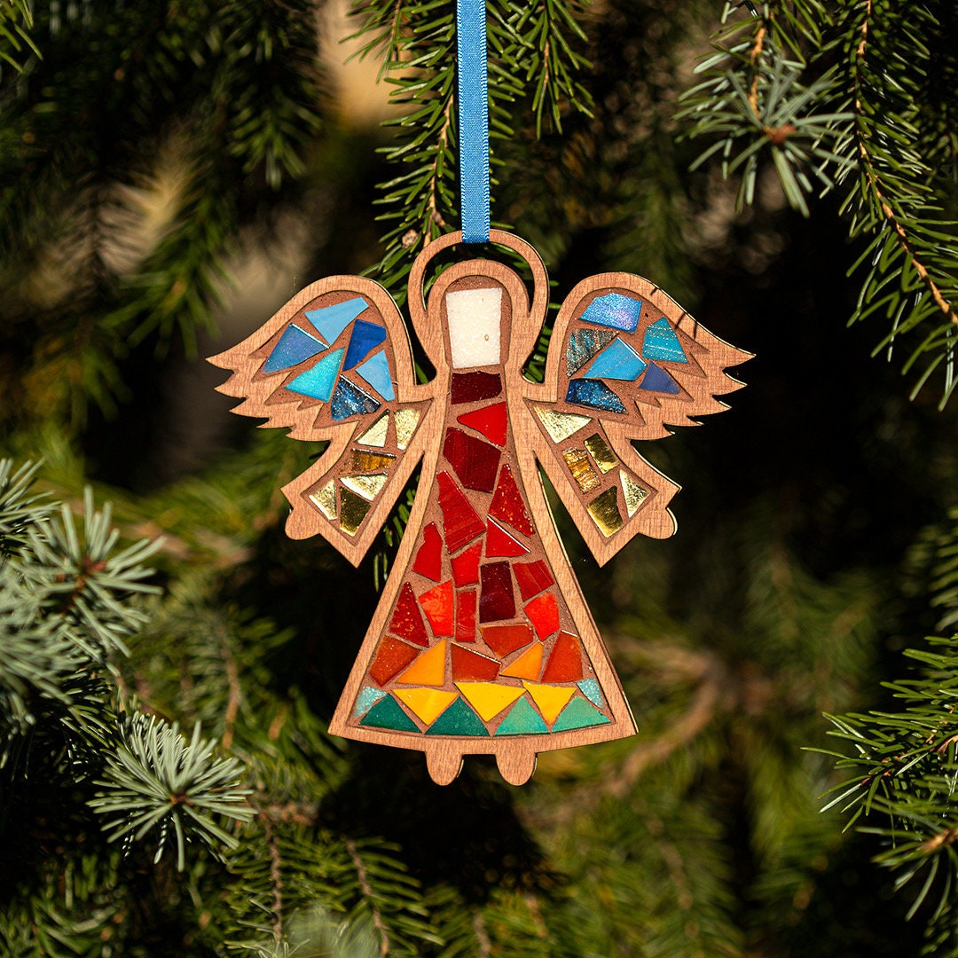 40 Sweet and Easy Angel Crafts for Kids To Make! 21 Mosaic Angel DIY Kit: Handmade Christmas Craft Project