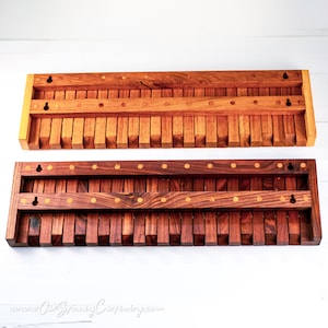 Sleek Wood Piano Coat Rack Piano Keys Wall Mounted Coat Rack Oak/Walnut Solid Hooks Modern Stylish Organiser Flip Down Minimalist zdjęcie 10