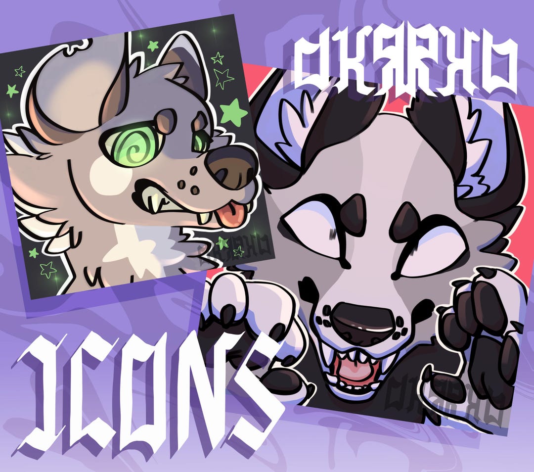 OPEN Custom Furry Icon Commission YCH - Hand Drawn - Etsy