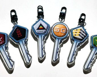 Keychain Case Key with one sided Epoxy coating CS GO