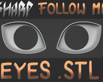 Sharp Toony Follow-Me Eye Blanks .STL 3D Printing file