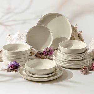 Designer tableware set made of stoneware KONSIMO VICTO plate set modern dinner service 6 people 18-piece - ceramic - service set - dinnerware