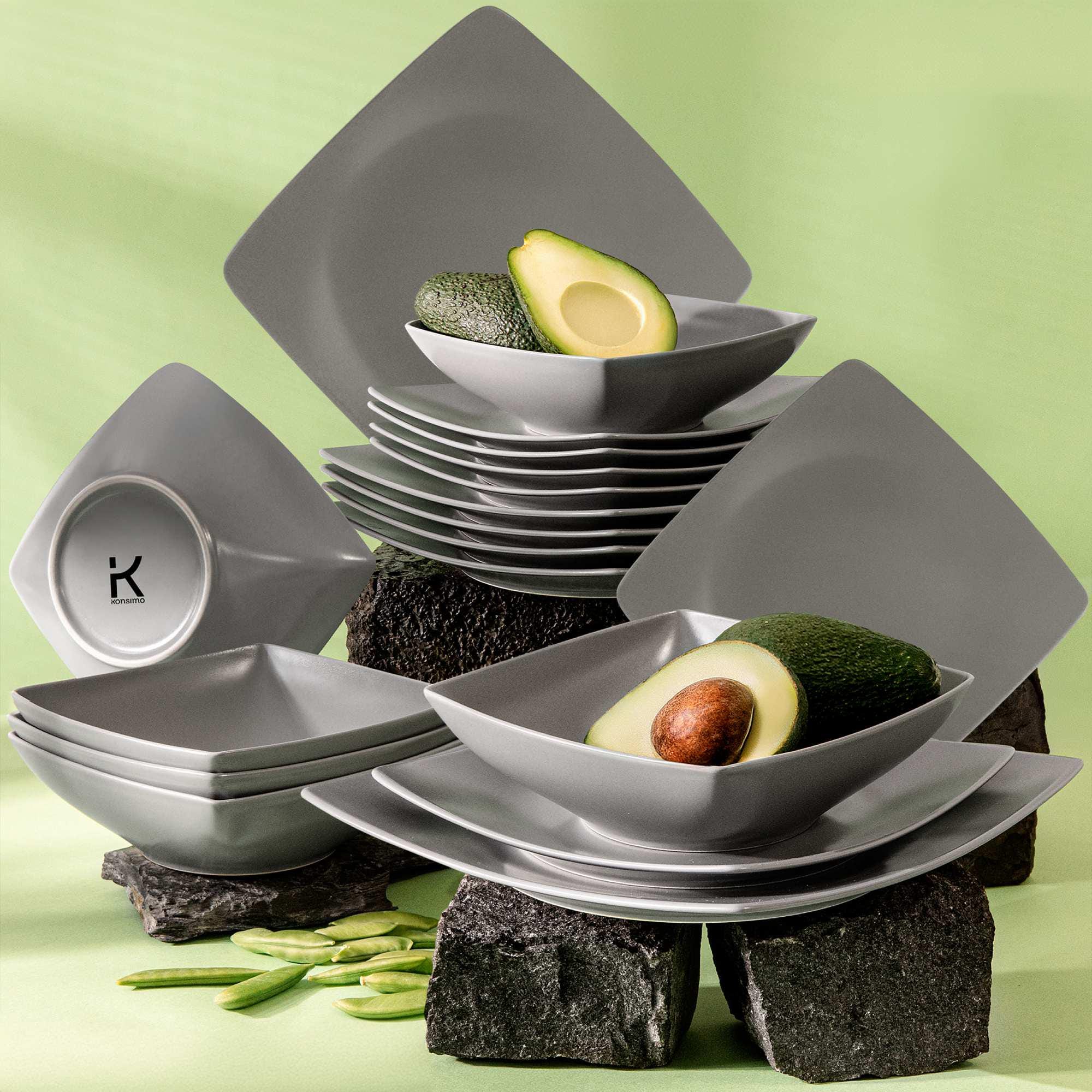 Vajilla Negra Vajillas Porcelana Modernas Vajilla Puestos 16