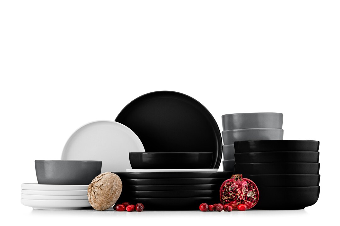 Crockery Set Combo 6 People – VICTO Plate Set Modern 24 Pieces – Dinner ...