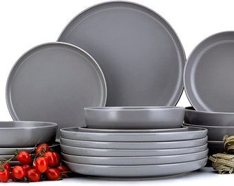 Combinaison d'ensemble de vaisselle - Ensemble d'assiettes VICTO moderne - service de table - ensembles de service et de vaisselle - ensemble de service pour la famille - vaisselle