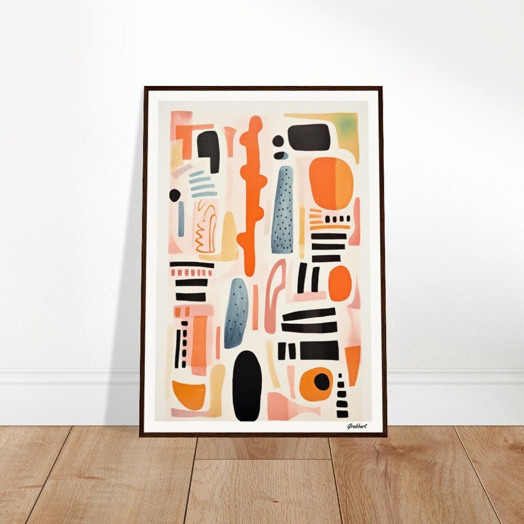 Abstract Modern Colourful Art Print Scandi Art Contemporary — free download
