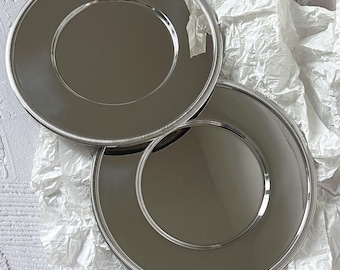 Jean Couzon Stainless Steel Underplates | Set of 6 | 18/10 Inox French Chargers | MCM Metal Silver Service Plates | Made in France, 1980s