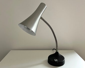 Mid-Century Modern Table Lamp by Hillebrand - Vintage Desk Lamp with Gooseneck - Made in Germany, 1960s