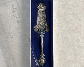 GALLO Antique Silver-Plated Cake Server | French Gothic Style Cake and Dessert Spatula | Vintage Wedding Gift | French-Style Tableware