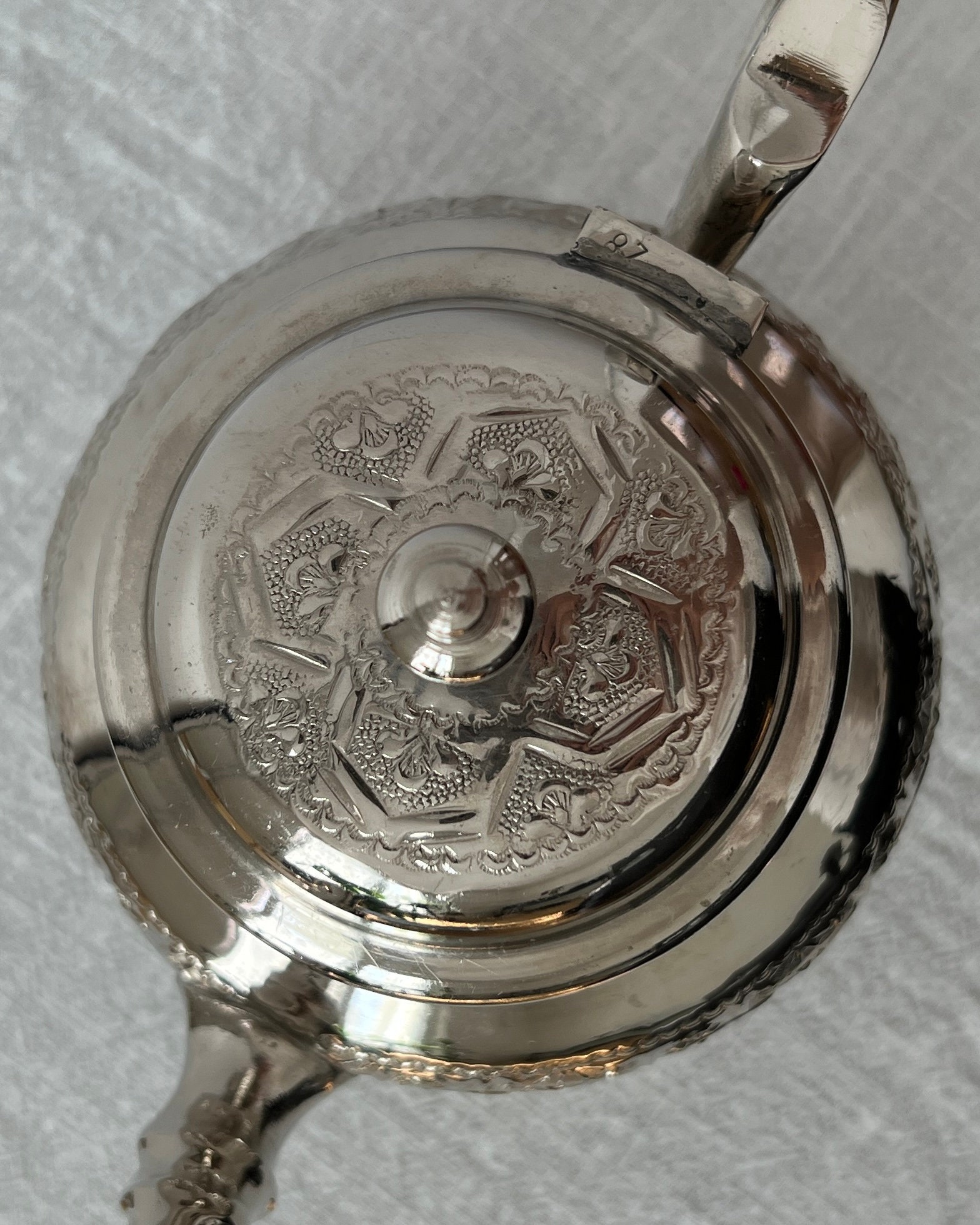 Vintage Moroccan Silver Teapot Diamant Blanc Made in Morocco Engraved Moroccan Teapot Handmade