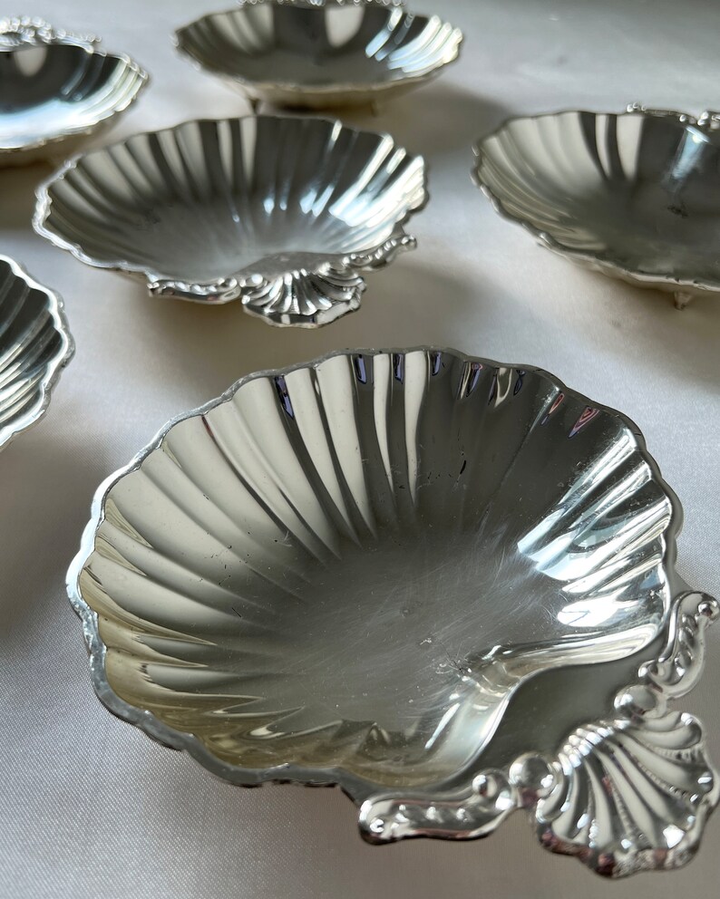 Vintage Silver Plated Shell Dish Metal Clam Scallop Seashell Germany ...