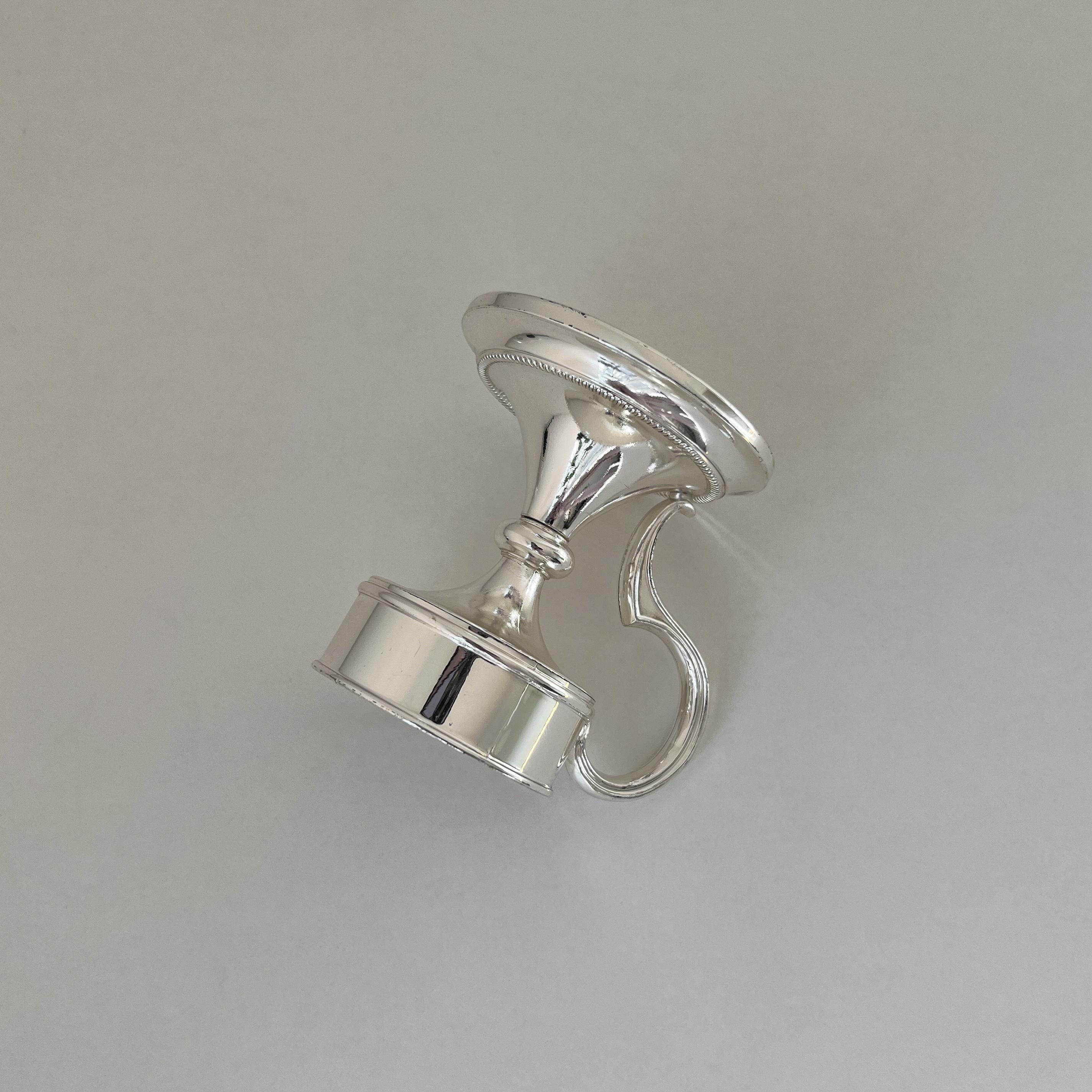 Mid-century Silver Plated Candlestick by BMF | Vintage Round Mid-century Silver Plated Candlestick by BMF | Vintage Round