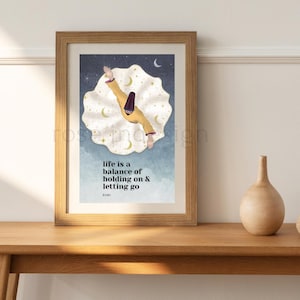 Quote Handmade Home Decor, Rumi life is a balance, Rumi Quote Wall Art Poster Printable, Gift Wall Printable, inspirational Quote Hanging
