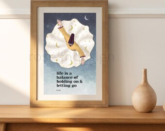 Lámina artística con cita de Rumi: Diseño de azulejos de Iznik, decoración inspiradora para el hogar (descarga digital)