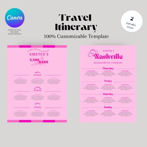 Nashville Bachelorette Party Invitation and Itinerary Template, Nash Bash Bachelorette Weekend Invite, Last Rodeo, Country, Canva, Template