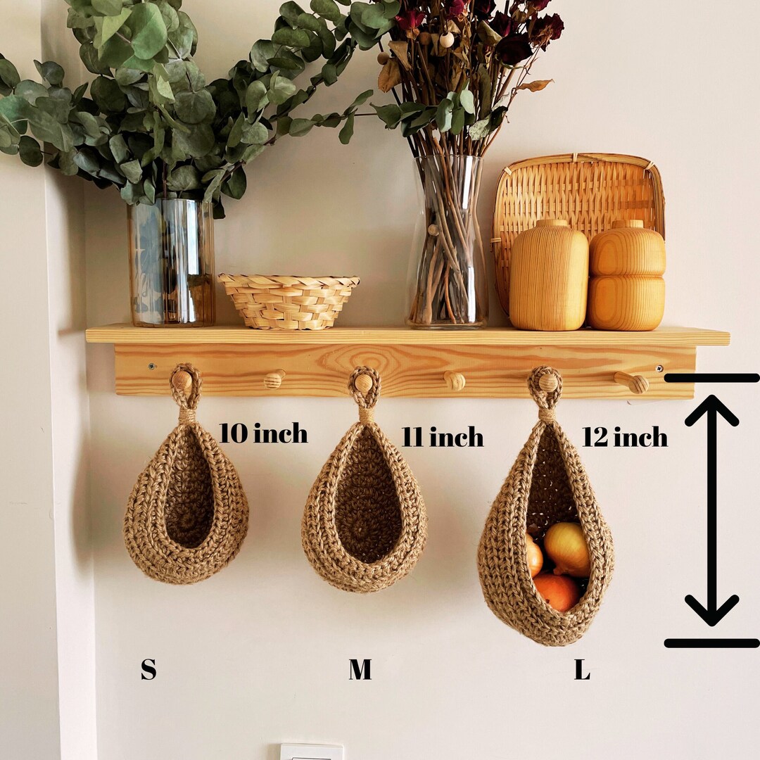 Wall Hanging Basket ,jute Basket Set, Vegetable Fruit Basket, Planter