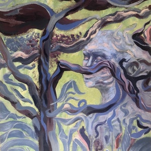 Mystischer Waldgeist || Acrylbild Fantasy Magisches Wesen Portrait Abstrakt 60x80