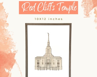 Red Cliffs Utah Temple Sign, Temple Decor, Wood Temple Sign, Wedding Gift, Anniversary Gift, Personalized Temple Sign