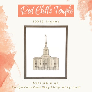 Red Cliffs Utah Temple Sign, Temple Decor, Wood Temple Sign, Wedding Gift, Anniversary Gift, Personalized Temple Sign